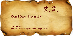 Komlósy Henrik névjegykártya