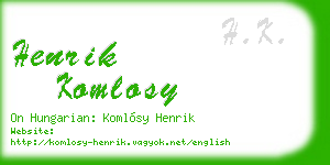 henrik komlosy business card
