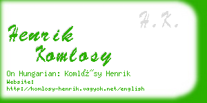 henrik komlosy business card